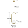 Buy Globe Ceiling Lamp - Golden Pendant Lamp - Ruby Gold 59624 - in the EU