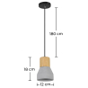 Buy Wood and Concrete Ceiling Lamp - Scandinavian Design Pendant Lamp - Minnie Natural wood 59621 - in the EU
