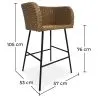 Rattan Stool with Armrests - Boho Bali Design - Ishita image 7