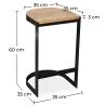 Industrial Design Bar Stool - Wood & Metal - 60cm - Lia image 7