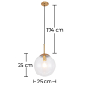 Buy Globe Glass Shade Pendant Lamp Beige 59837 home delivery