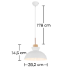 Buy Hanging Metal & Wood Nordic Lamp White 59842 with a guarantee