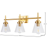 Buy 3 Lights Glass and Metal Wall Lamp Gold 59843 - in the EU