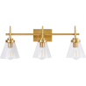 Buy Golden Wall Lamp - Crystal Shade - 3 Lights - Runa Gold 59843 - in the EU
