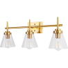 Buy 3 Lights Glass and Metal Wall Lamp Gold 59843 at Privatefloor