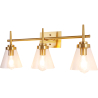 Buy Golden Wall Lamp - Crystal Shade - 3 Lights - Runa Gold 59843 in the Europe