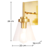 Buy Design Glass & Metal Wall Lamp Gold 59844 with a guarantee