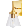Buy Design Glass & Metal Wall Lamp Gold 59844 - in the EU