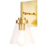 Buy Design Glass & Metal Wall Lamp Gold 59844 - prices