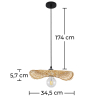 Buy Bamboo Ceiling Lamp - Boho Bali Design Pendant Lamp - Noila Natural wood 59852 with a guarantee