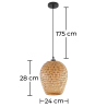 Buy Bamboo Ceiling Lamp - Boho Bali Design Pendant Lamp - Gina Natural wood 59856 - in the EU