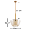Buy Adjustable Glass Pendant Lamp Beige 59858 with a guarantee