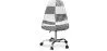 Office Chair with Castors - Desk Chair Upholstered in Black and White Patchwork - Denisse image 7