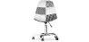 Office Chair with Castors - Desk Chair Upholstered in Black and White Patchwork - Denisse image 7