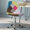 Office Chair with Wheels - Desk Chair - Upholstered in Patchwork -  Simona  image 7