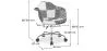 Office Chair with Armrests - Desk Chair with Castors - Upholstered in Black and White Patchwork - Denisse - Weston image 7