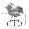 Office Chair with Armrests - Desk Chair with Castors - Upholstered in Black and White Patchwork - Denisse - Weston image 7