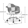 Buy Office Chair with Armrests - Desk Chair with Castors - Upholstered in Black and White Patchwork - Denisse - Weston White / Black 59870 - prices