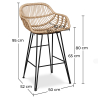 Buy Synthetic wicker bar stool 65cm - Many Dark Wood 59881 - in the EU