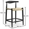 Boho Bali Design Wooden Stool - 65cm - Elb image 7