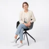 Upholstered Office Chair with Armrests - Black Design Desk Chair - Jodie - Joan image 7