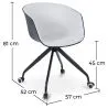 Upholstered Office Chair with Armrests - Desk Chair with Castors - Black and White - Jodie image 7