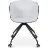 Upholstered Office Chair with Armrests - Desk Chair with Castors - Black and White - Jodie image 7