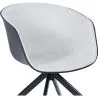 Upholstered Office Chair with Armrests - Desk Chair with Castors - Black and White - Jodie image 7
