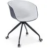 Upholstered Office Chair with Armrests - Desk Chair with Castors - Black and White - Jodie image 7