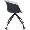Upholstered Office Chair with Armrests - Desk Chair with Castors - Black and White - Jodie image 7