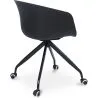 Upholstered Office Chair with Armrests - Desk Chair with Castors - Black and White - Jodie image 7