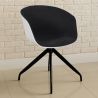Upholstered Office Chair with Armrests - Black and White Desk Chair - Jodie image 7