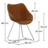Dining Chair with Armrests - Leatherette - PU - Stylix - Black - Clun image 7