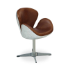 Buy Swan Chair Aviator Armchair Aged Leather Effect Brown 25625 - in the EU