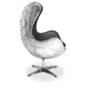 Buy Egg chair Aviator armchair premium leather Black 25628 at Privatefloor
