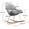 Buy Scandinavian Design Padded Rocking Armchair Grey 59895 Home delivery