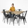 Pack Dining Table - Industrial Design 150cm + Pack of 6 Dining Chairs - Industrial Design - Hairpin Stylix image 7