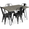 Buy Grey Hairpin 120x90 Dining Table + X4 Stylix Chair Black 59923 - in the EU