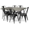 Pack Dining Table - Industrial Design 150cm + Pack of 6 Dining Chairs - Industrial Design - Hairpin Stylix image 7