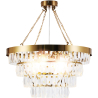 Buy Chandelier Hanging Lamp Vintage Style Crystal and Metal - Loraine Gold 59929 - in the EU