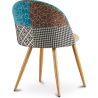 Buy Dining Chair Accent Patchwork Upholstered Scandi Retro Design Wooden Legs - Evelyne Patty Multicolour 59933 in the Europe