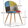 Buy Dining Chair - Upholstered in Patchwork - Scandinavian Style - Simona Multicolour 59934 - in the EU