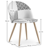 Buy Dining Chair - Upholstered in Black and White Patchwork - Evelyne White / Black 59937 - in the EU