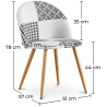 Buy Dining Chair - Upholstered in Black and White Patchwork - Evelyne White / Black 59937 with a guarantee