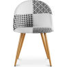 Buy Dining Chair Accent Patchwork Upholstered Scandi Retro Design Wooden Legs - Evelyne Sam White / Black 59937 - in the EU