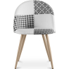 Buy Dining Chair - Upholstered in Black and White Patchwork - Evelyne White / Black 59937 - in the EU