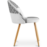 Buy Dining Chair Accent Patchwork Upholstered Scandi Retro Design Wooden Legs - Evelyne Sam White / Black 59937 at Privatefloor