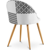 Buy Dining Chair Accent Patchwork Upholstered Scandi Retro Design Wooden Legs - Evelyne Sam White / Black 59937 in the Europe