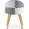 Buy Dining Chair Accent Patchwork Upholstered Scandi Retro Design Wooden Legs - Evelyne Sam White / Black 59937 home delivery