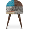 Buy Dining Chair Accent Patchwork Upholstered Scandi Retro Design Dark Wooden Legs - Evelyne Patty Multicolour 59938 - in the EU